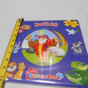 NEW Noah's Ark padded Board My First Puzzle Book w/ 5 puzzles ages 3+ kids 📘🎁